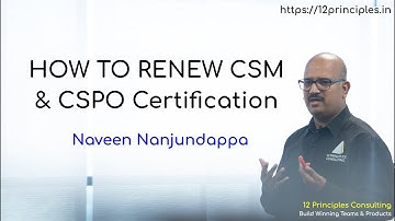 Renew CSM & CSPO Certification