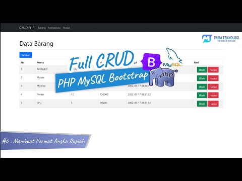 Full CRUD PHP MySQL Bootstrap | 6. Membuat Format Angka Rupiah (RP) PHP