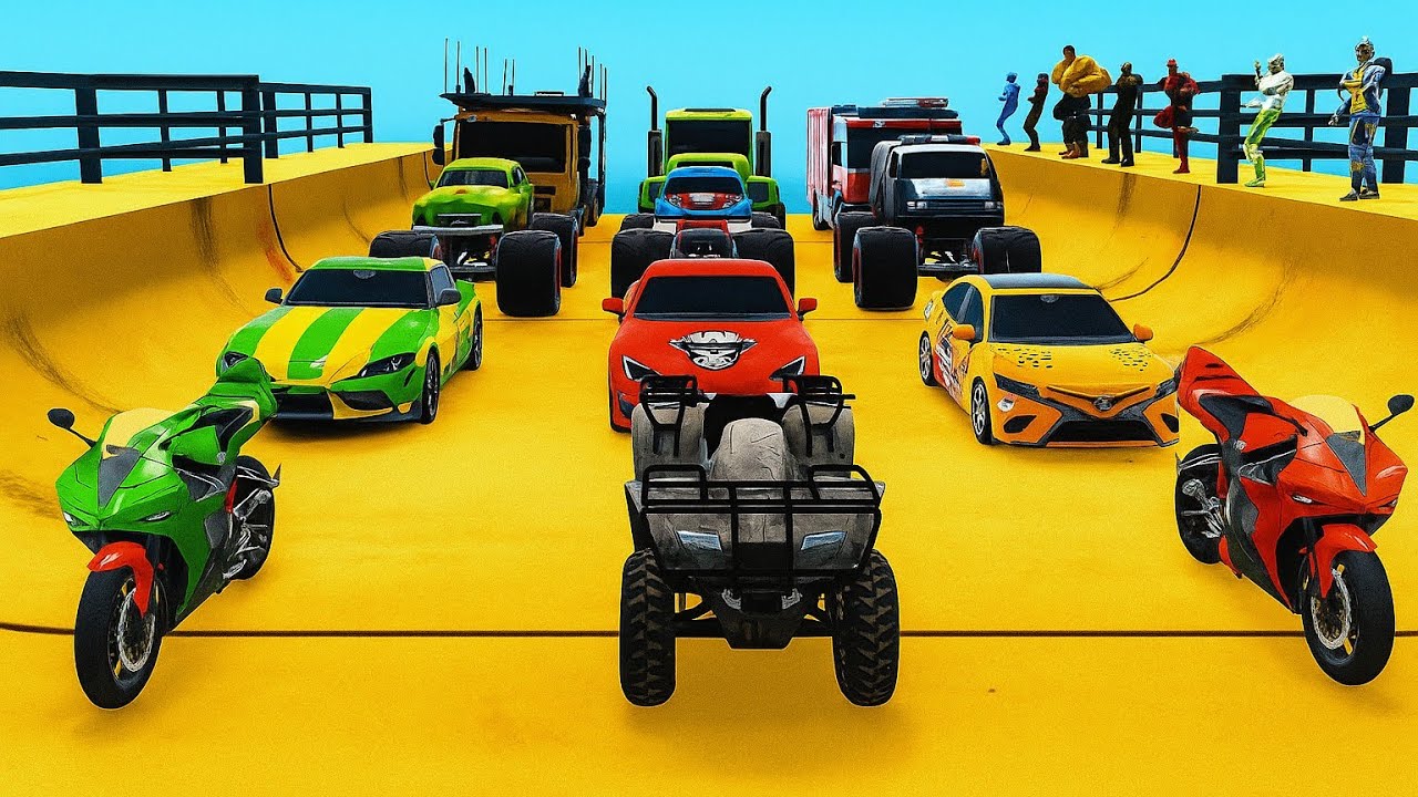 All Superheroes Mega Ramp Car Stunt Challenge | Epic Long Video 🚗🔥 ...