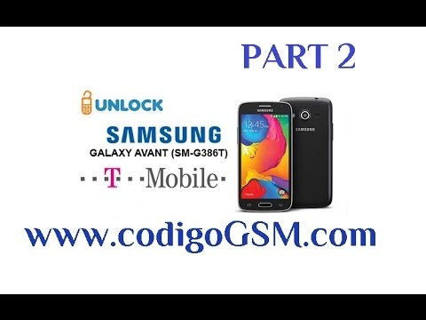 Samsung SM G386T Avant Network Unlock Code Pt 2 G386 - YouTube