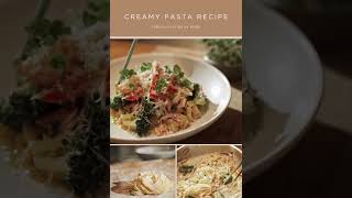 Cream Pasta Recipe Animated Pinterest Pin