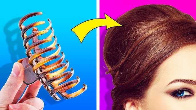 Easy half up claw clip hair hack #shorts 
