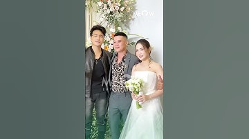 Không có chú rể Hùng Thuận, cô dâu Tuệ Tâm 1 mình chụp hình cùng dàn khách mời tại đám cưới.