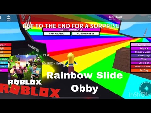 Playing Rainbow Slide Obby On Roblox Game Girl Youtube - fun slide in roblox rainbow slide obby youtube