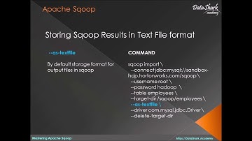 Apache Sqoop - Storing Sqoop Output Results in Text File format on Hadoop