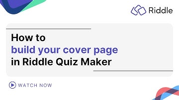 2. Build your cover page in Riddle Quiz Maker