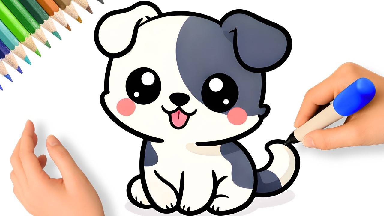 COMMENT DESSINER UN CHIOT MIGNON FACILE 🐾