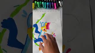 Drawing Toucan Sam from Froot Loops with posca markers! #subscribe #art #posca