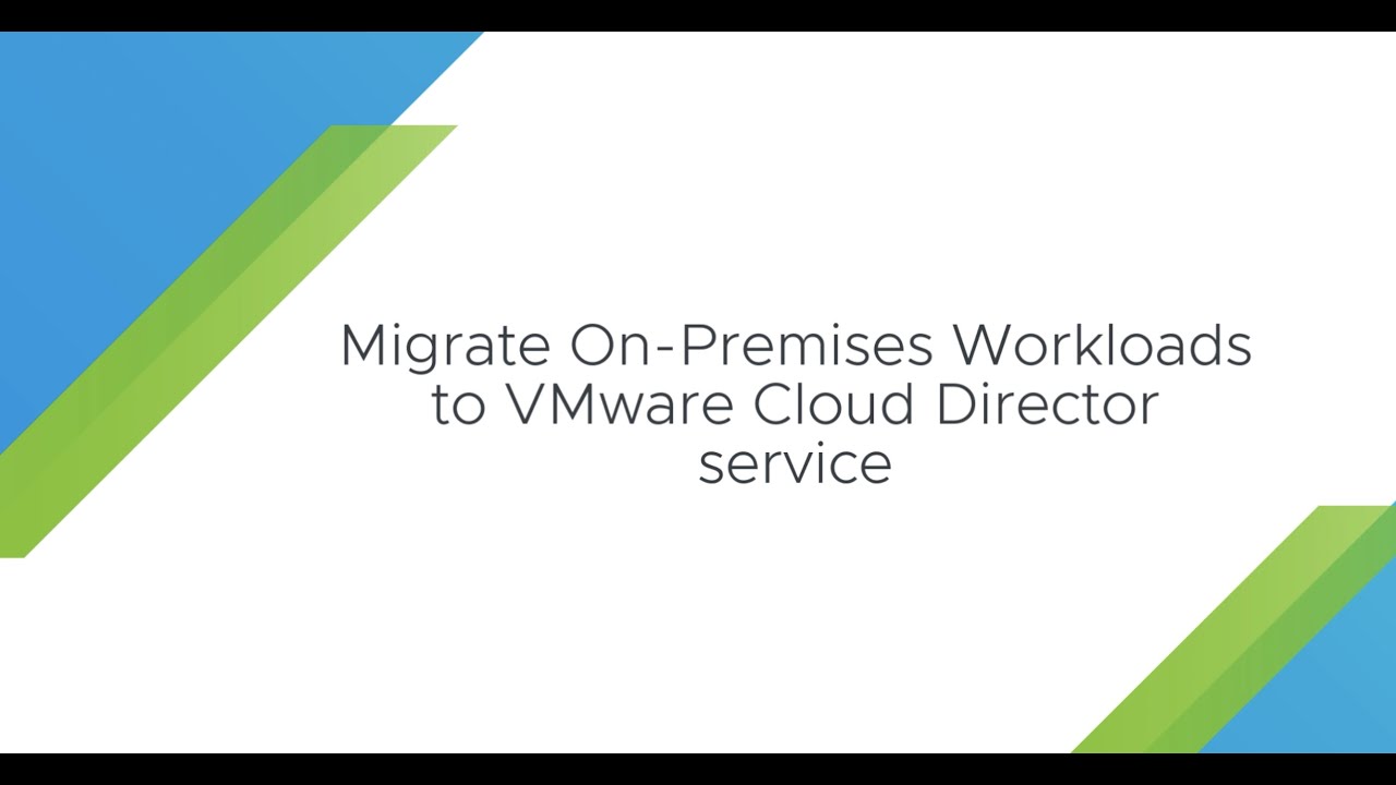 Migrate on-premises workloads to VMware Cloud Director service - YouTube
