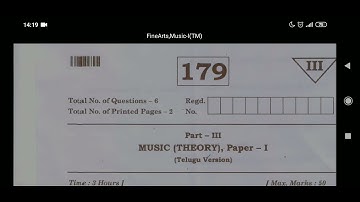 AP inter 1st year 2022 Music theory TM Telugu model question paper May22 #APInter #APInterPapers