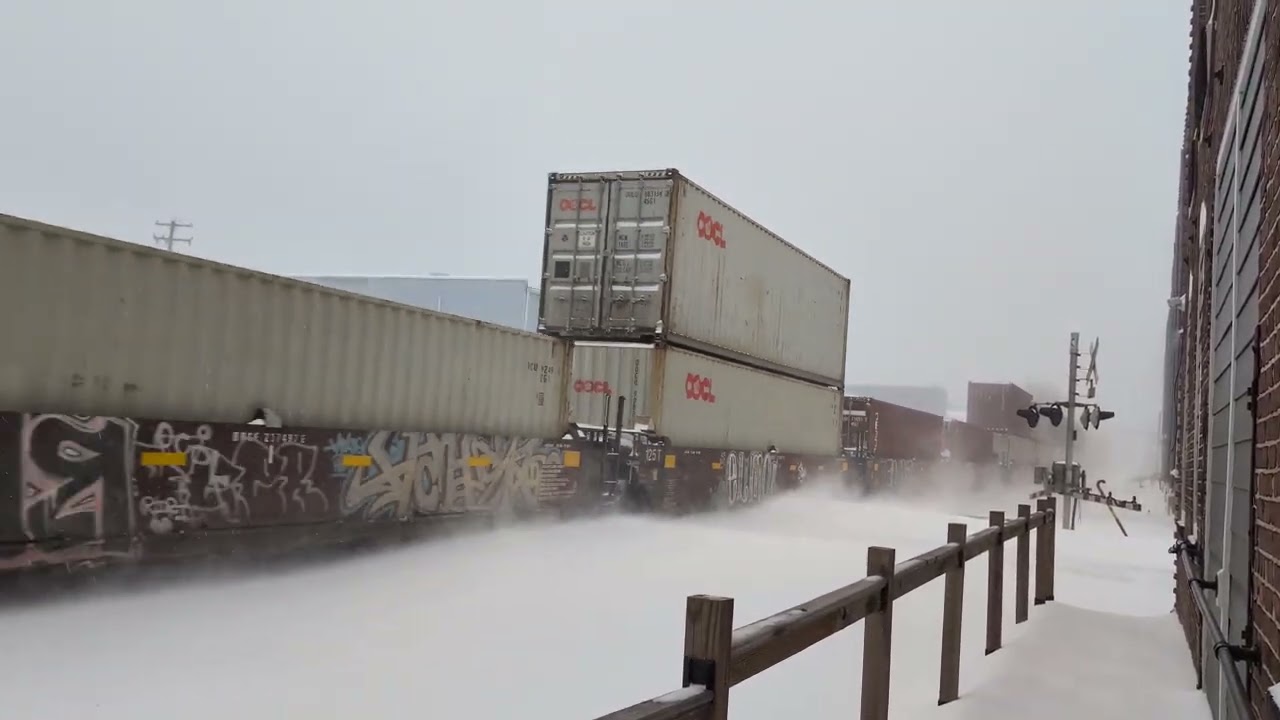 Norfolk Southern Train 269 passing Fleetwood PA in a snowstorm with a dpu 