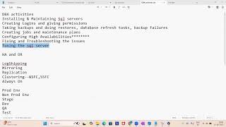 Batch 60 MS Sql DBA Live Class 2 || Discussion on DBA Activities  || Contact +91 9902590140