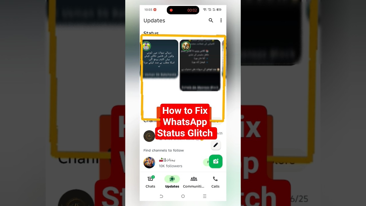 How to fix whatsapp status Glitch || Whatsapp Status Problem