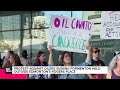 Protest against Oilers signing Formenton held outside Edmonton’s Rogers Place