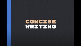 Concise Writing Overview