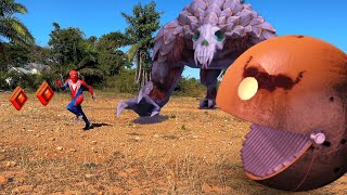 Spider Pac-Man vs Spider-Man and Tample Run in Real Life! ||TAMPLE RUN:2 #tamplerun2  screenshot 1