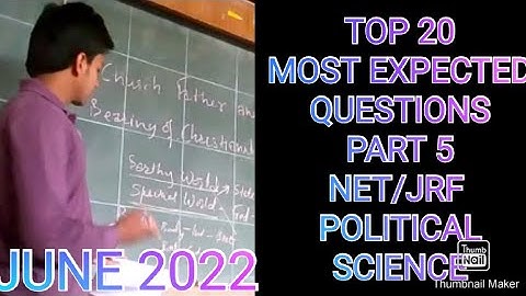 MEQs/TOP 20 MOST EXPECTED QUESTIONS/NET/JRF POLITICAL SCIENCE/JUNE 2022