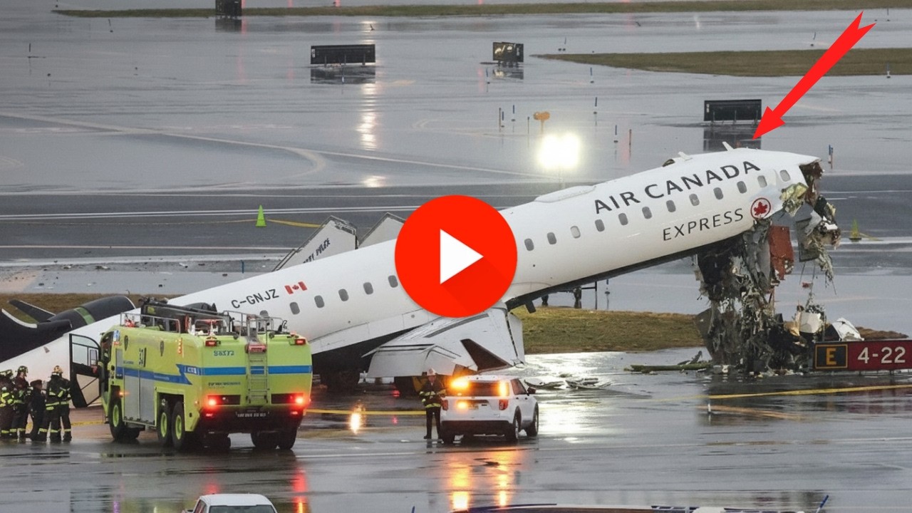 Terrifying Moment Air Canada Jet Crashes into Fire Truck at LaGuardia - (2 Dead)