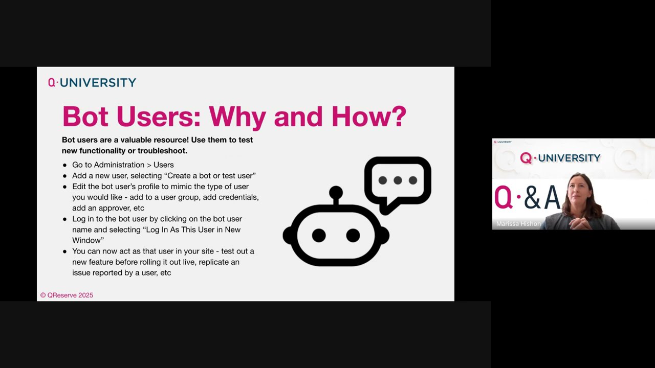 QUniversity Webinar Q&A on Users: Tips & Tricks for Site Administrators