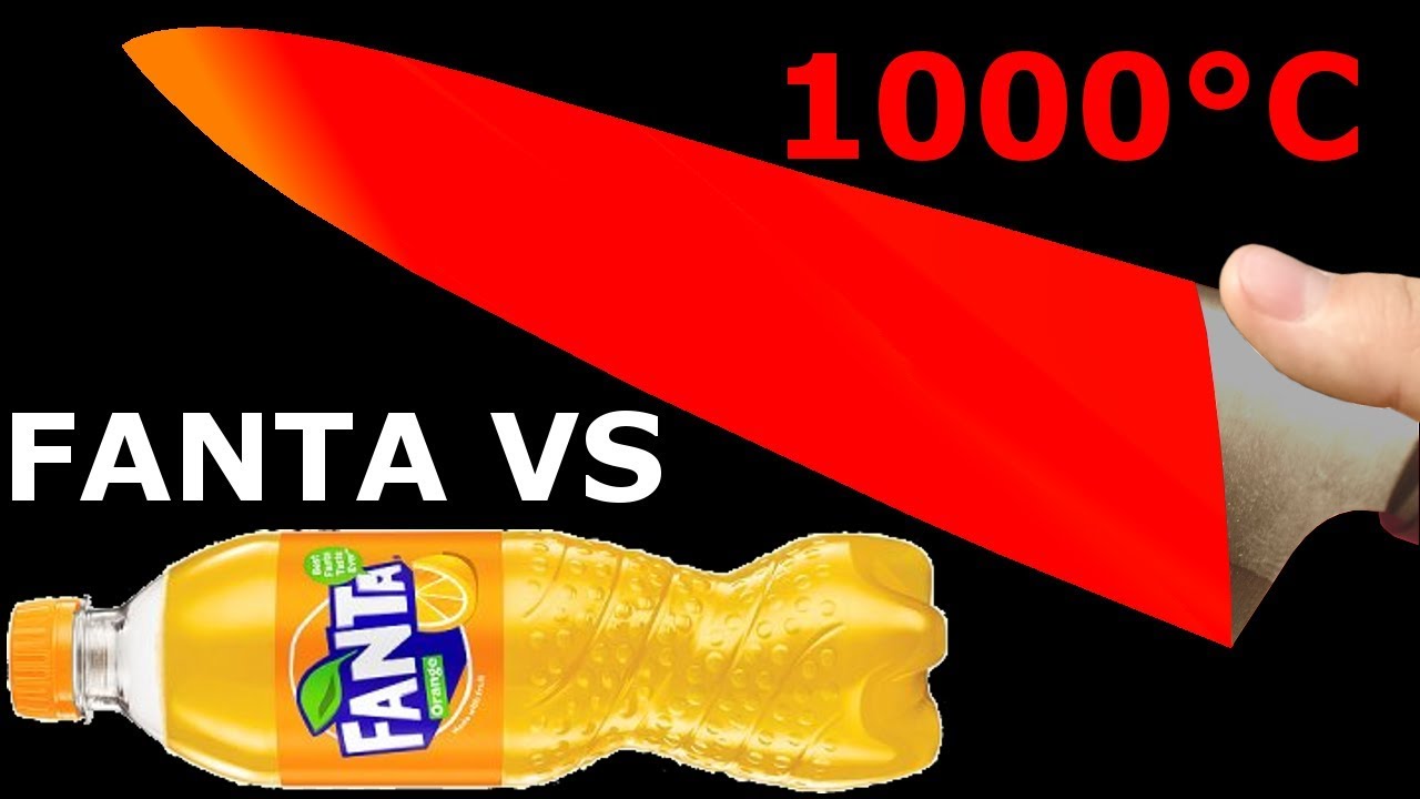 EXPERIMENT Glowing 1000 degree KNIFE VS FANTA