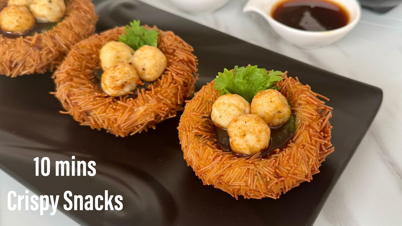 Unique 10 mins Crispy Bird's Nest Snack New Evening Snacks Recipe