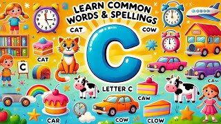 C is for Car, Cake, Cat!  Word Learning for Toddlers #LetterC #DailyWords #learnenglish