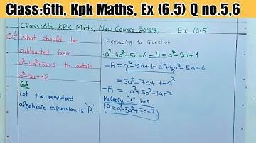 Class 6th kpk maths Ex 6.5 Q no 5 || Class 6th kpk maths Ex 6.5 Q no 6
