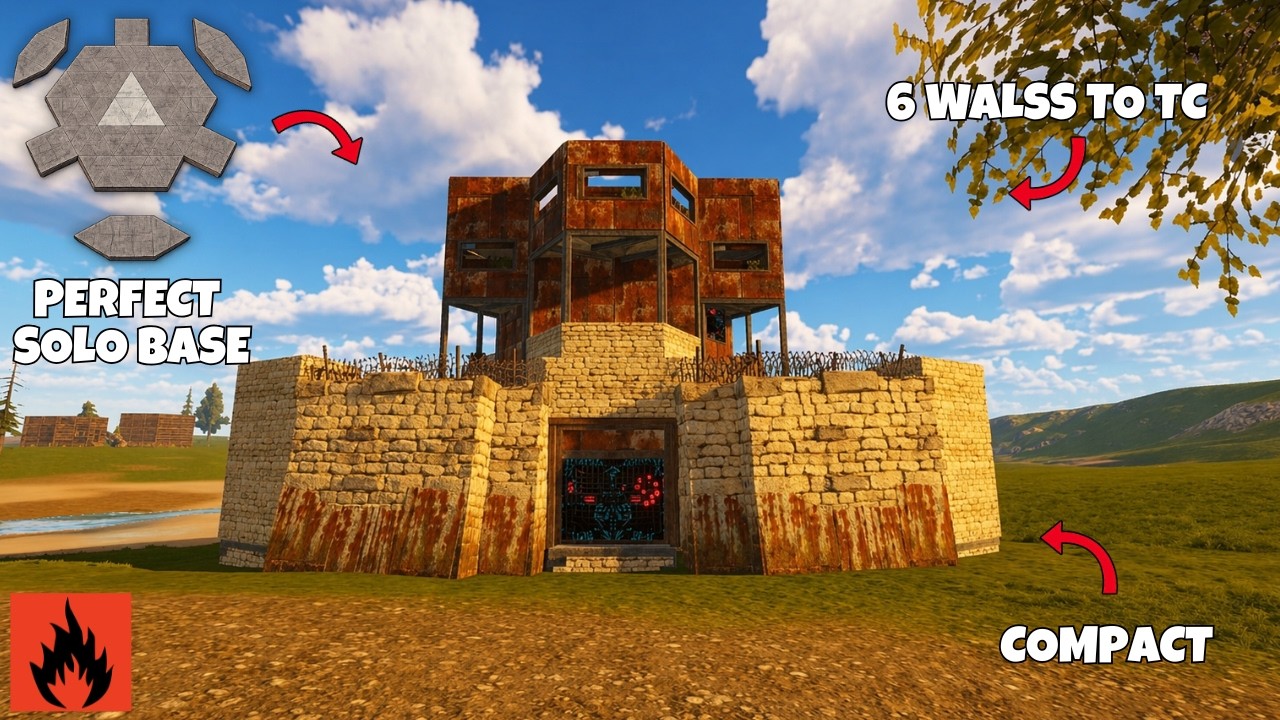 Rust Tc Upkeep STRONG OFFLINE OXIDE SOLO BASE | LOW UPKEEP | 6 WALL TO TC #оксайд # ...