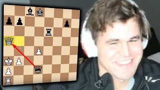 Magnus Carlsen TROLLS and He GIVES HIS QUEEN to TRICK His Opponent