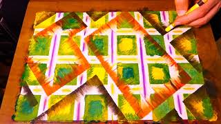 Geometric Abstract Painting Creating Layred Technique For Beginners