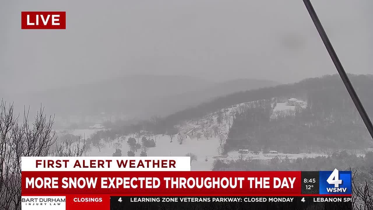 More snow expected throughout Monday - YouTube