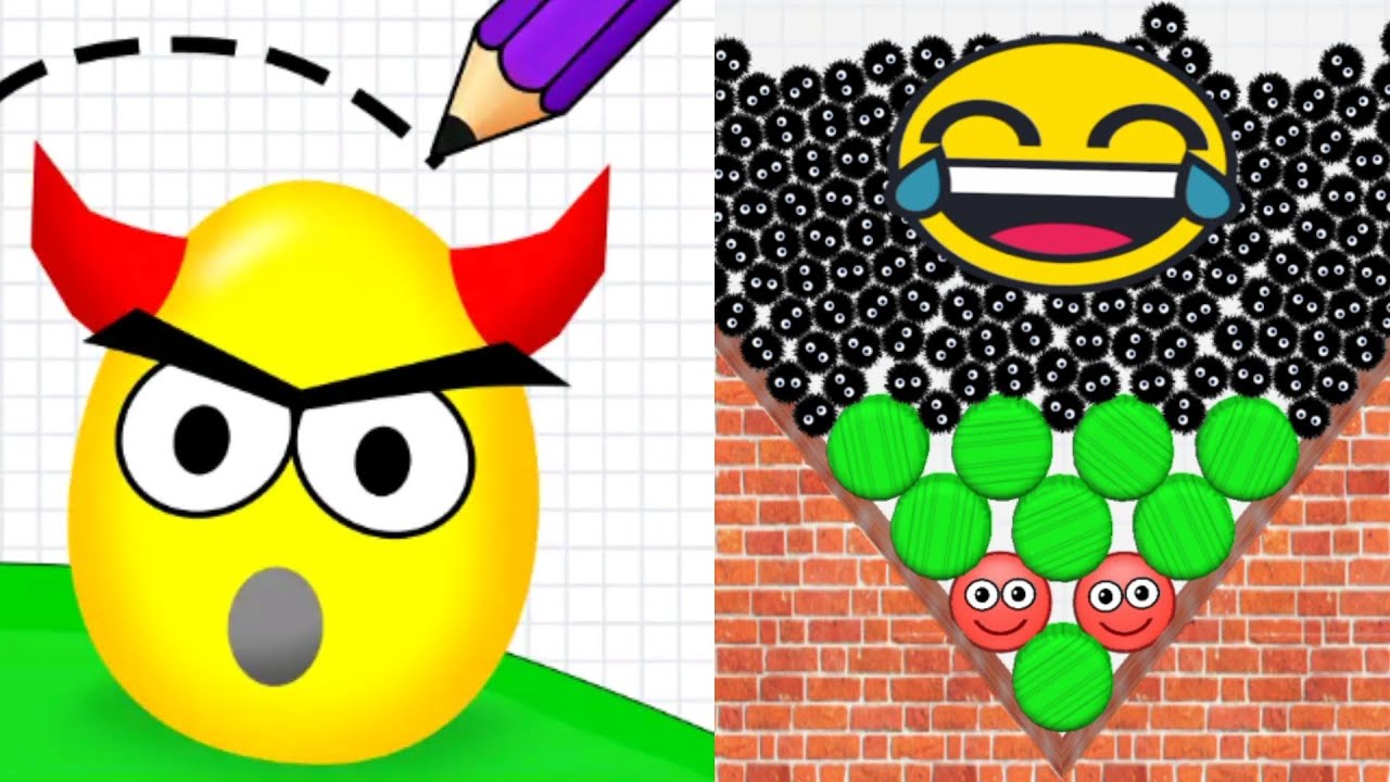 Draw Hero,Draw To Smash,Save The Dog VS Hide Ball, Very Likely Gameplay, iOS, Android,apk.