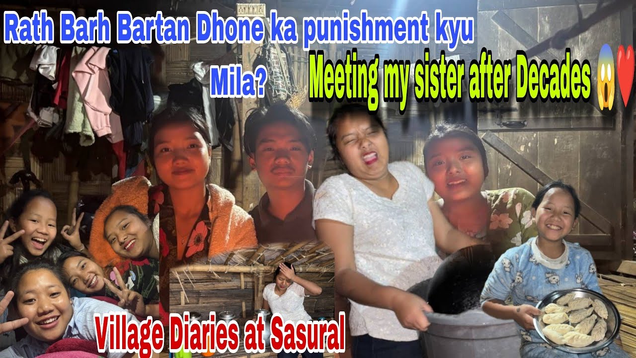 Bahot dino ke Baat Basti ke  Bamboo ghar  mai Sabhi lok sath mai Shoa | Behen ka momo Shape 😱 | 