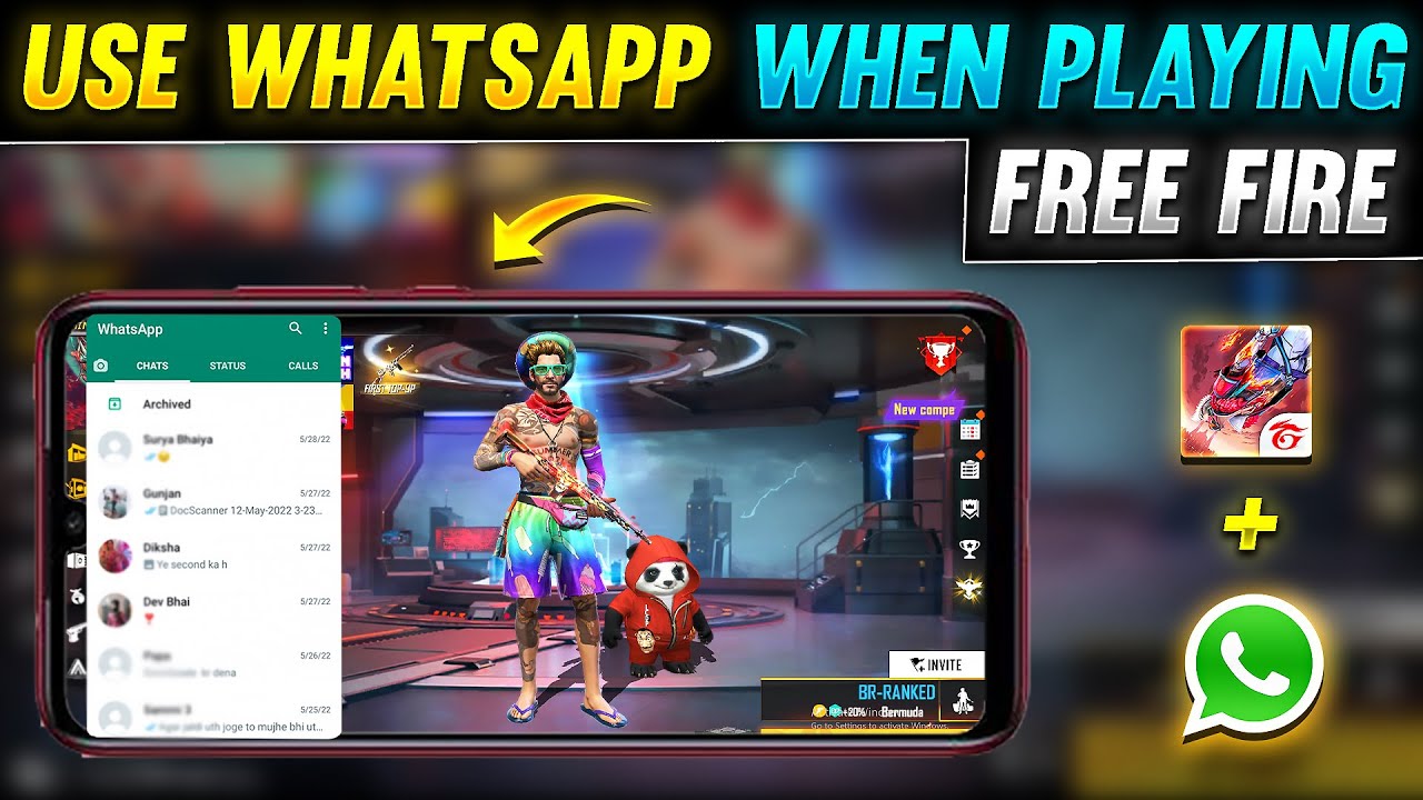 How to use whatsapp when playing free fire | Free fire whatsapp use trick | Massage Problem solve