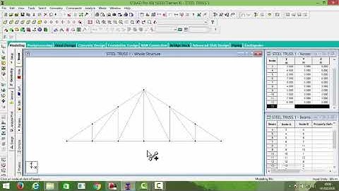 STAADPRO VIDEO 4 Creating vertical and horizontal bracing members in the steel truss