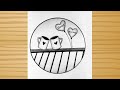 Good Morning Drawing easy Scenery - pencil sketch / Cup Drawing Tutorial Step By Step / Easy Art