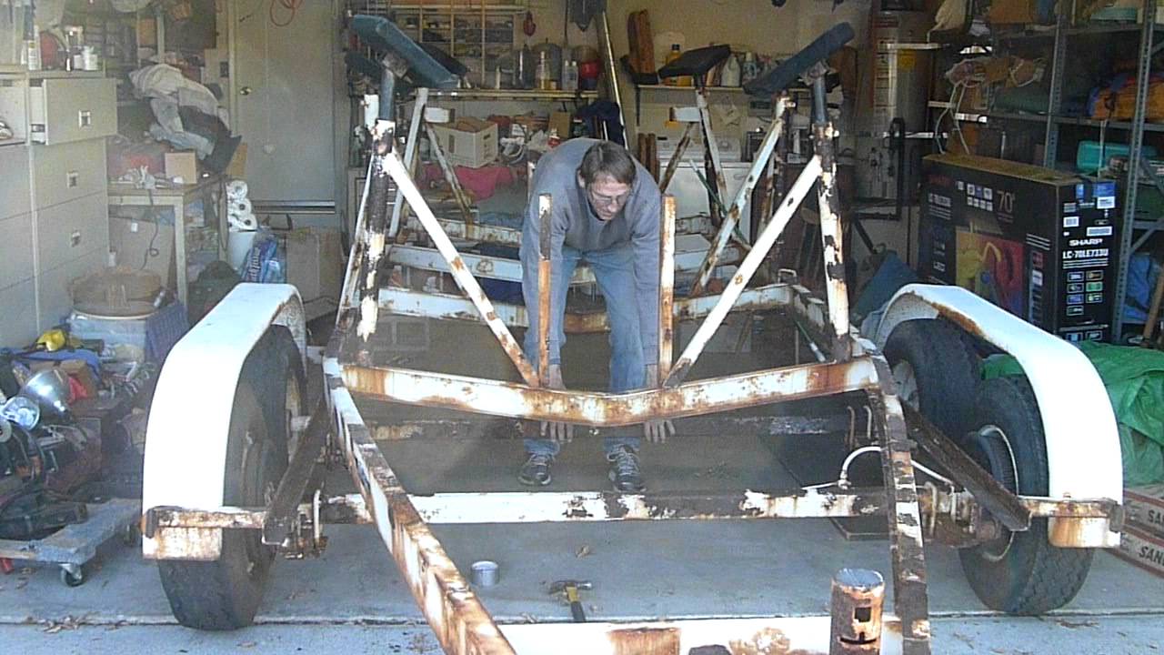 Rusty trailer work - Removing double axel frame