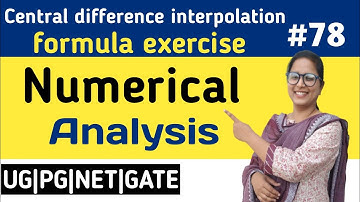 B.Sc-final year mathematics, Numerical Analysis, part-78,Ex.of central diff.interpolation formula