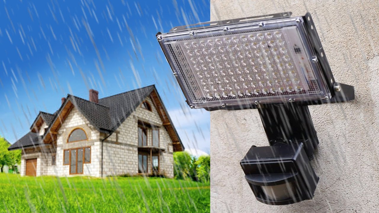 Светодиодный фонарь уличного освещения на 100W. Поставил на него датчик движения. Обзор