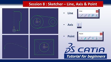 Session 8 - Sketcher - Line, Axis and Point tools - CATIA Tutorials for beginners