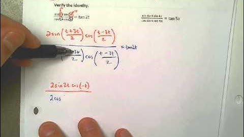 Lesson 5.5 Part 2 Example 4 - Using Sum to Product to Verify an Identity