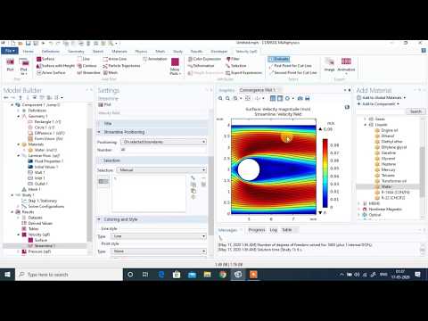 CFD Simulation in 2D COMSOL 5.5 Laminar, Fluid flow around a circular shape || Beginners part 2