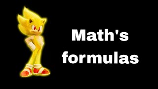 S Formulas. Math