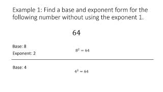 Finding a Base and Exponent for a Given Number