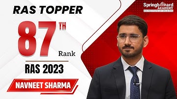 Mr. Navneet Sharma | RAS-2023 | Rank-87 | Mock Interview | SpringBoard Academy