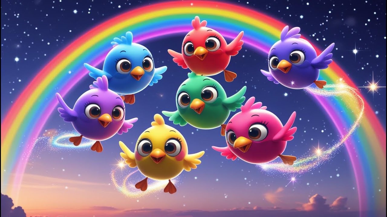 Rainbow Birds Song for Kids R1E0308 | Colorful Fun & Sing-Along | Toddler Learning Song| Jumpy Bumps