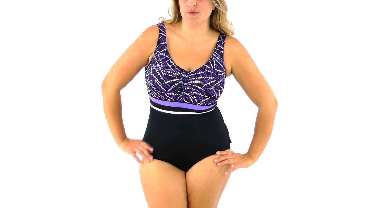 Reebok Fitness Swim Shape Perfector Burst of Sprinkle Half Print U-Back Tank | SwimOutlet.com