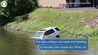 WEB EXTRA Caught on camera car into river