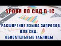 Уроки по СКД. Расширение языка запросов для СКД. Обязательные и необязательные таблицы