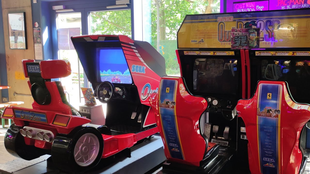 Outrun Deluxe Arcade Cabinet at Four Quarters Elephant and Castle (Right-hand Route)